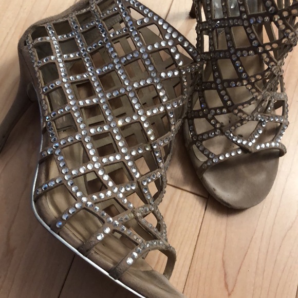 Michael Kora Rhinestone Heel Sandals Size 7.5 - Picture 2 of 6